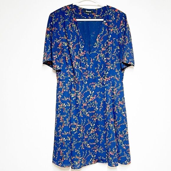 New Madewell Amaranth Wrap Dress in Moonless Floral Sz 8 - Picture 4 of 8